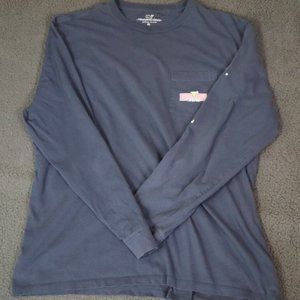 Vineyard Vine Tee Shirt Men's Size XL Navy Blue Logo Graphics Print Pullover